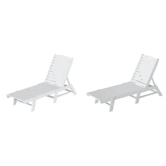 WestinTrends Poly Reclining Outdoor Patio Chaise Lounge Chair Adjustable (Set of 2) image {23}