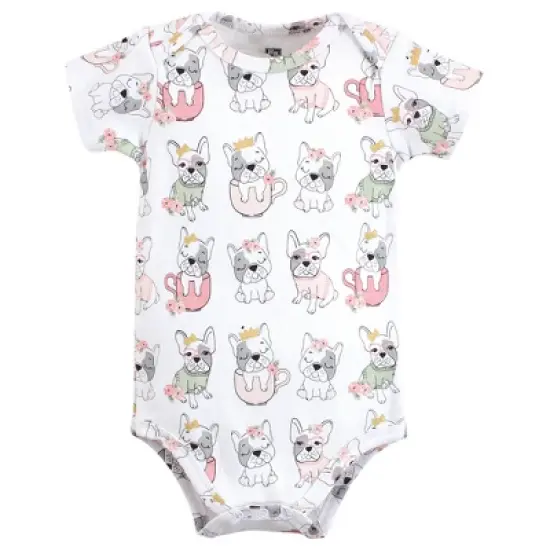 Hudson Baby Girl Cotton Bodysuits, Girl Whimsical Dog image {4}