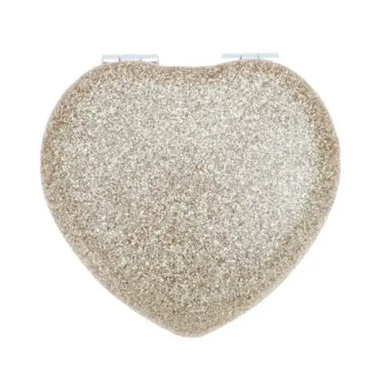 Unique Bargains Portable Heart Shaped Makeup Mirror 1 Pc image {4}