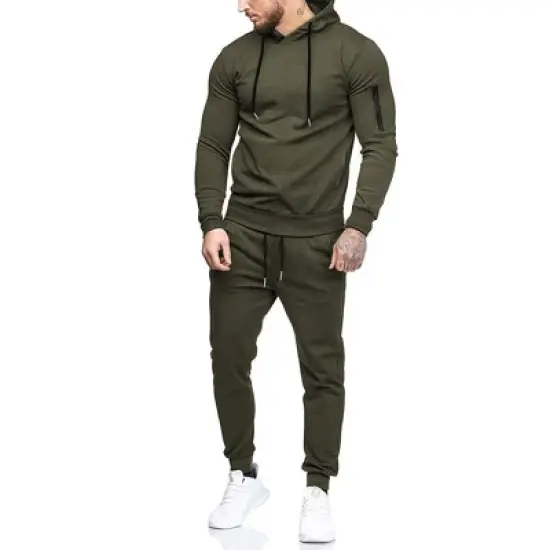 COOFANDY Men's Tracksuit 2 Piece Hooded Athletic Sweatsuits Casual Running Jogging Sport Suit Sets image {14}