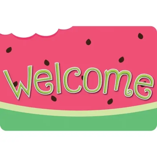 Ashley Productions&reg; The Original Fun Mat&trade;, Welcome Mat, 15.5" x 23.5", Watermelon Welcome image {1}