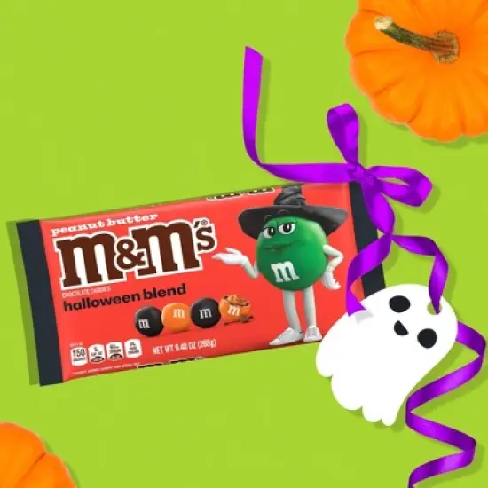 M&M's Peanut Butter Halloween Black and Orange Milk Chocolate Candy Bag - 9.48 oz image {2}