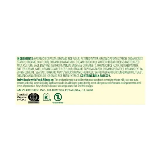 Amy's Gluten Free Frozen Broccoli & Cheddar Bake Meal Bowls - 9.5oz image {3}