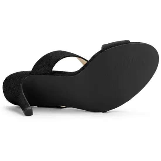 Allegra K Women's Buckle Stiletto Heels Slide Sandals image {5}