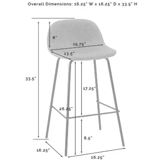 Set of 2 Riley Counter Height Barstools - Crosley image {9}