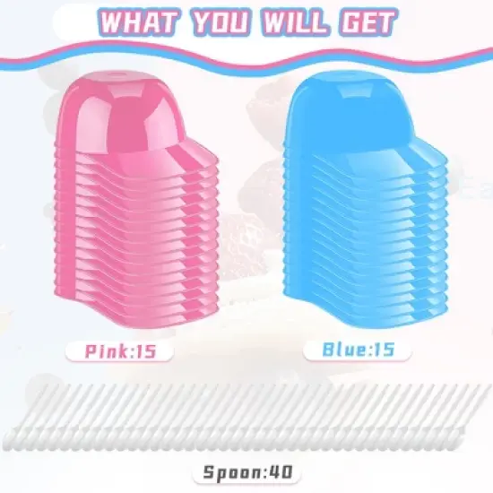 30Pcs Baseball Helmet Ice Cream Snack Bowls with 40Pcs Spoons, Creative Dessert Ice Cream,Tableware Party Supplies image {2}