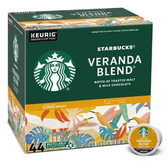 Starbucks Blonde Light Roast K-Cup Coffee Pods Veranda Blend for Keurig Brewers image {5}