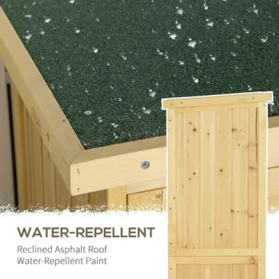 Resenkos Storage Garden Shed,Garden Sheds,5' x 3' Garden Sheds & Outdoor Storage with Asphalt Roof & 2 Large Wood Doors with Lock, Natural Natural image {5}