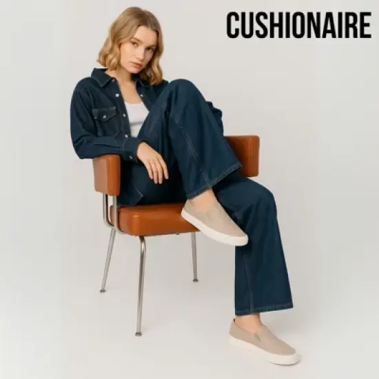 CUSHIONAIRE Faze Women&rsquo;s Quilted Slip-On Sneaker &ndash; Faux Leather Casual Shoe with Memory Foam Insole & Rubber Outsole image {8}