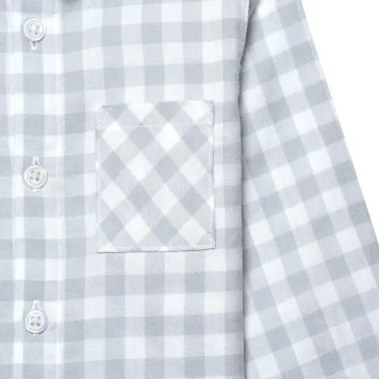 Gerber Infant and Toddler Boys' Woven Collard Button Down Plaid Shirt image {8}