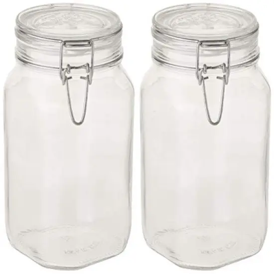 Bormioli Rocco Fido Clear Glass Jar with 85 mm Gasket, 1.5 Liter (Pack of 2) image {5}