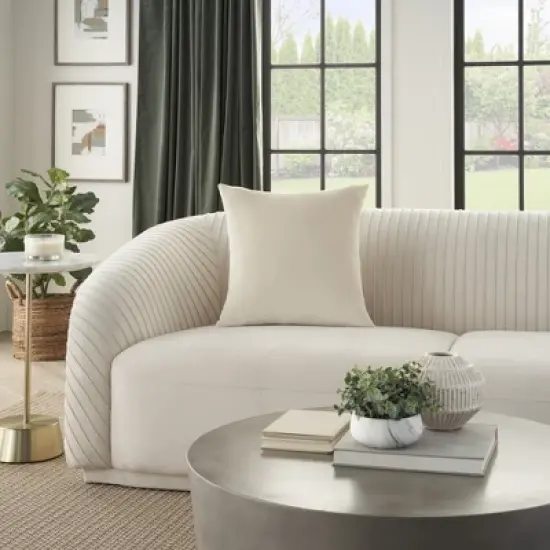 Mina Victory Sofia Solid Velvet Reversible Indoor Throw Pillow image {3}