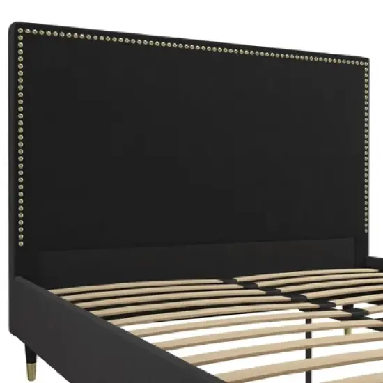 Audrey Velvet Upholstered Bed - Cosmoliving image {1}