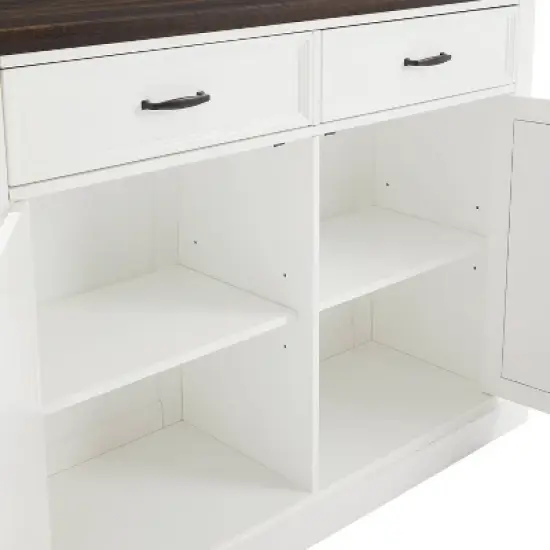 Clifton Kitchen Island with Camille Stools Distressed White/Black - Crosley image {15}