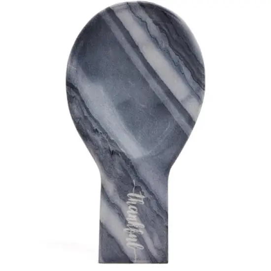 Lexi Home Marble Thankful Engraved 10" Spoon Rest image {1}