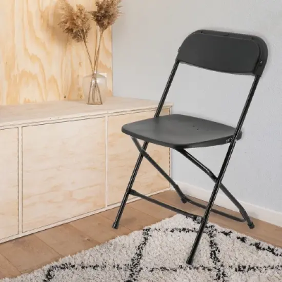 Elama 4 Piece Plastic Folding Chair in White image {7}