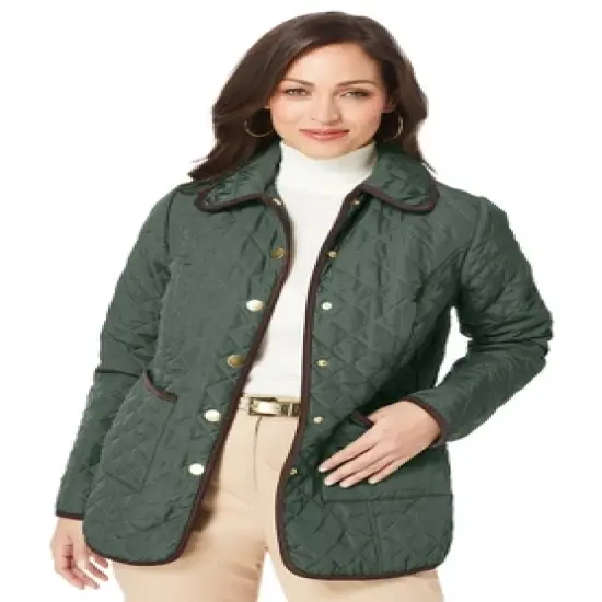 Jessica London Women&rsquo;s Plus Size Snap-Front Quilted Coat image {2}