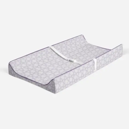 Bacati - Floral Quilted Muslin Changing Pad Cover Lilac image {1}