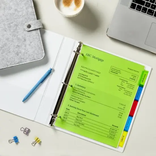 Avery Dividers for 3 Ring Binders, 5-Tab Binder Dividers, Plastic Binder Dividers, Insertable Big Tab, Multicolor, 3 Sets (71900) image {2}