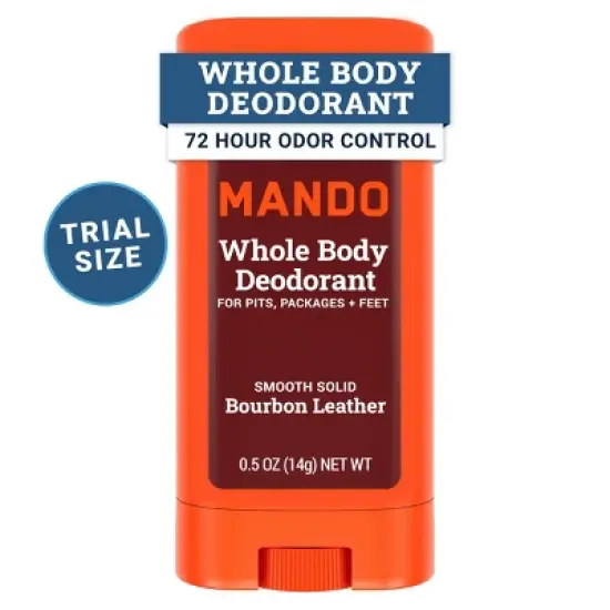Mando Whole Body Men's Smooth Solid Deodorant Bourbon Leather - Trial Size - Aluminum-Free 0.5oz image {9}