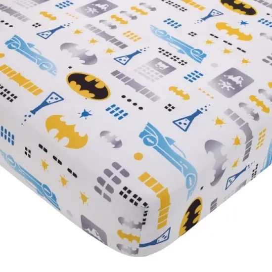 Warner Brothers Batman The Caped Crusader Navy, Gray, and Yellow Bat-Signal 4 Piece Toddler Bed Set image {2}
