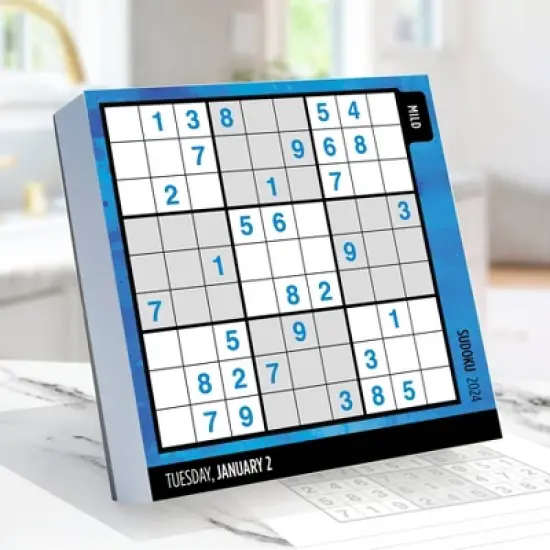 TF Publishing 2024 Daily Desktop Calendar 5.25"x5.25" Sudoku Puzzles image {1}