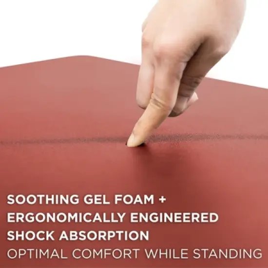 Mount-It! Standing Desk Floor Mat, Red Standing Comfort Mat for Standing Desk, Home, Office, Kitchen, Garage - Red image {6}