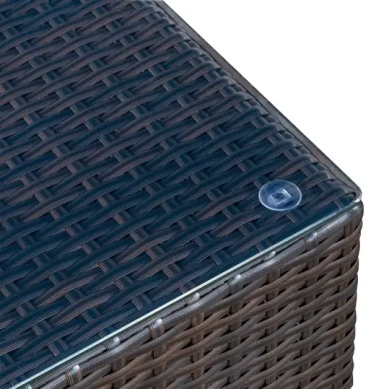 Santa Rosa 7pc Wicker Patio Seating Sectional Set with Cushions - Multi Brown with Beige Cushions - Christopher Knight Home image {3}