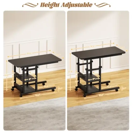 Aheaplus Height Adjustable C Table with USB Port and Wheels image {8}