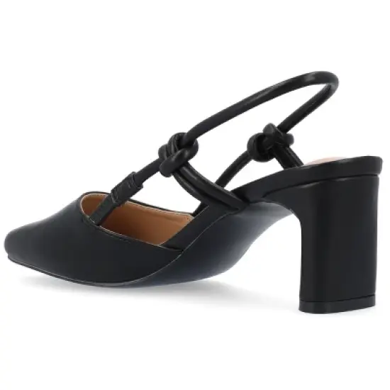 Journee Collection Womens Margeene Sling Back Covered Block Heel Pumps image {6}