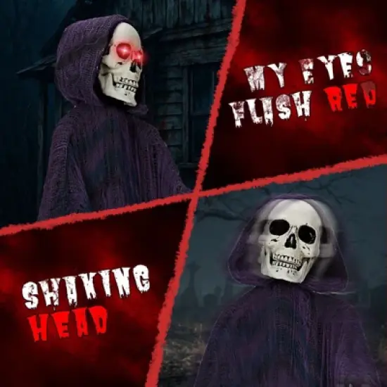 Karl Home 6ft Halloween Decorations Outdoor Animatronics Grim Reaper with Chain, image {4}