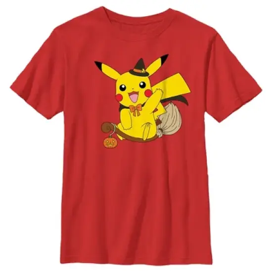 Boy's Pokemon Halloween Pikachu Witch Costume T-Shirt image {3}