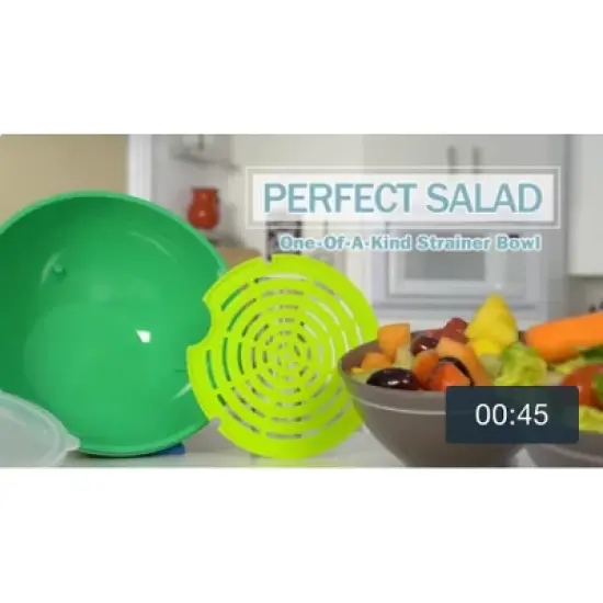 Jokari Fruit and Vegetable Salad Storage Bowl with Slotted Strainer Base Comes with Sealed Lid image {4}