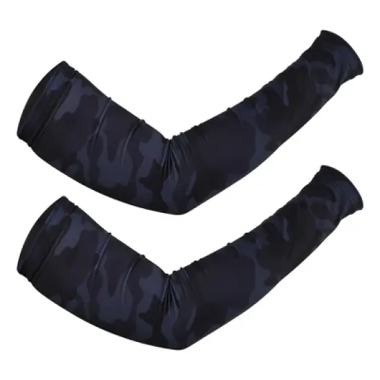 Unique Bargains Basketball Sports Camouflage Cooling Arm Elbow Compression Sleeve Black Blue 1 Pair image {6}