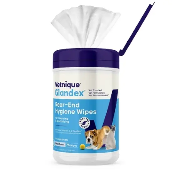 Vetnique Glandex Dog Rear End Wipes - 16oz/75ct image {10}