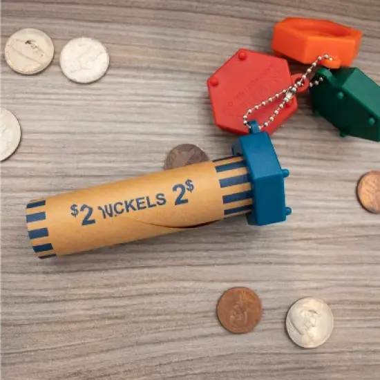 Nadex Coins&trade; Assorted Preformed Crimped-End Coin-Roll Wrappers with Color-Coded Coin-Wrapper Crimping Tool image {1}