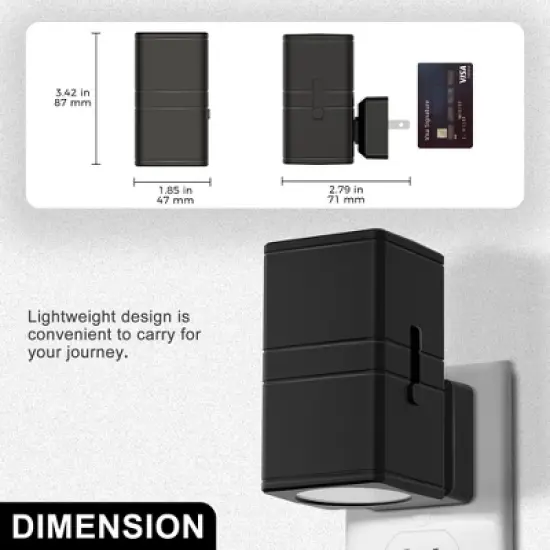 DORESshop 1-Light Dimmable Night Light Plug-In Adjustable 0-100LM Soft White with Dusk to Dawn Sensor for Hallway Bedroom(2-Pack) image {2}