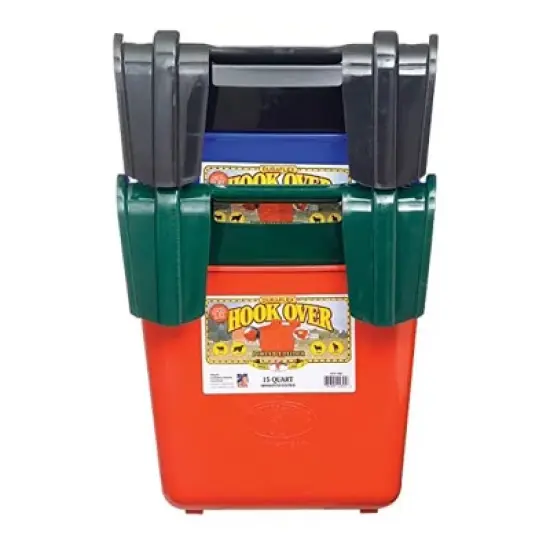 Little Giant HF15GREEN Heavy Duty 15 Quart Mountable Plastic Hook Over Feeder, Green image {1}