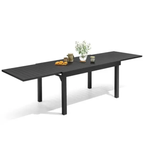 Crestlive Products Modern Aluminum Outdoor Dining Table Expandable Patio Dining Table for 4-6 People Outside image {10}
