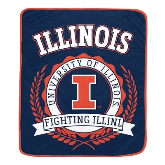 NCAA Illinois Fighting Illini Crest Ultra Soft Blanket image {2}