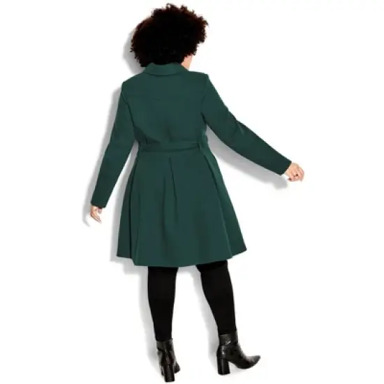 Women's Plus Size Blushing Belle Coat - jade | CITY CHIC image {1}