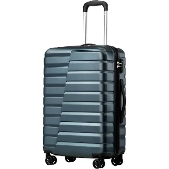 Coolife Luggage Suitcase  Hardside PC+ABS Spinner TSA Lock Telescopic Handle(24in) image {4}