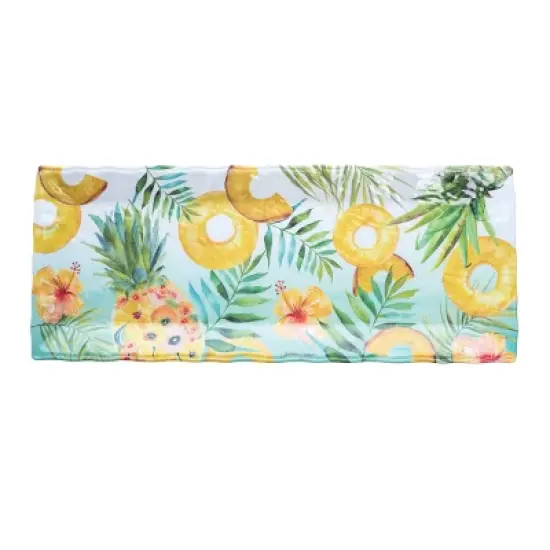 C&F Home 7.87" x 19" Hello Summer Pineapple Theme Serving Tray - Coastal Kitchen Decor image {1}