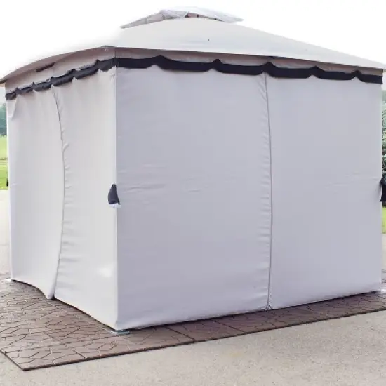 Sunnydaze Gazebo 4-Piece Polyester Sidewall Set for 10' x 13' Soft Top Rectangle Patio Gazebo - 125" W x 77" H image {1}