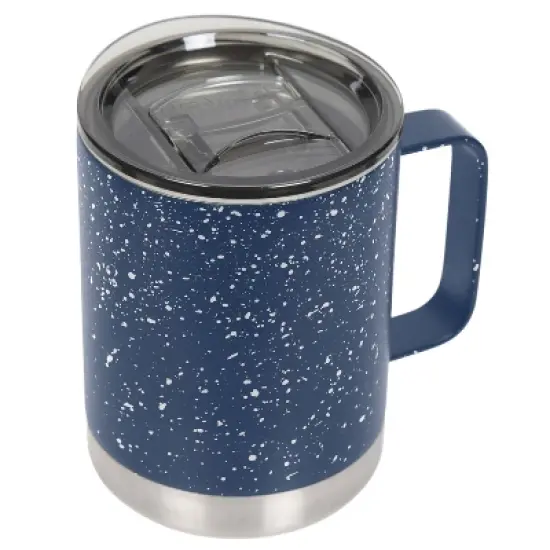 FIFTY/FIFTY 12oz Stainless Steel with PP Lid Speckle Mug Navy/White image {1}