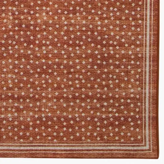 Tawney Washable Outdoor Rug Orange/Ivory - Linon image {2}
