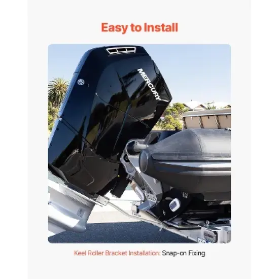 VEVOR Transom Saver, 23.6-59 in, Adjustable Boat Transom Saver with Composite Head, Corrosion-Resistant Easy-to-Install Transom Savers image {6}