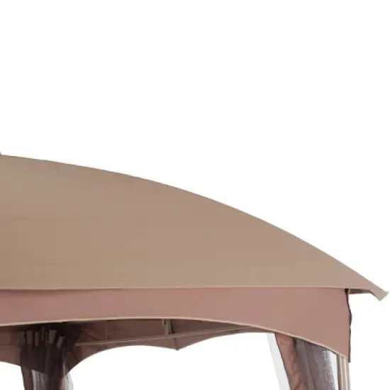 10' x 10' Outdoor Garden Gazebo with Skirts Tent Canopy Beige - Captiva Designs image {5}