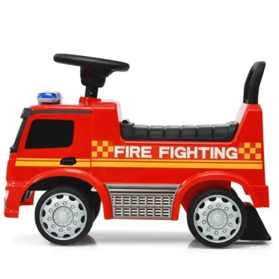 Costway Kids Ride On Fire Engine Licensed Mercedes Benz Push and Ride Racer Red image {5}