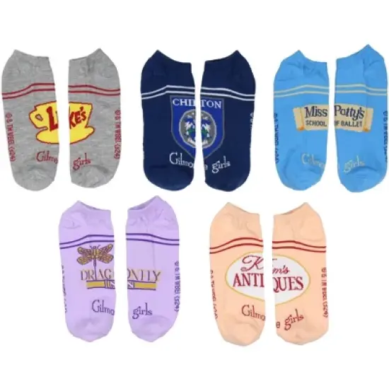 Gilmore Girls Socks 5 Pk Stars Hollow Luke's Diner Rory Lorelai Gilmore TV Series Low-Cut Womens Socks Shoe Size 4-10 Multicoloured image {1}